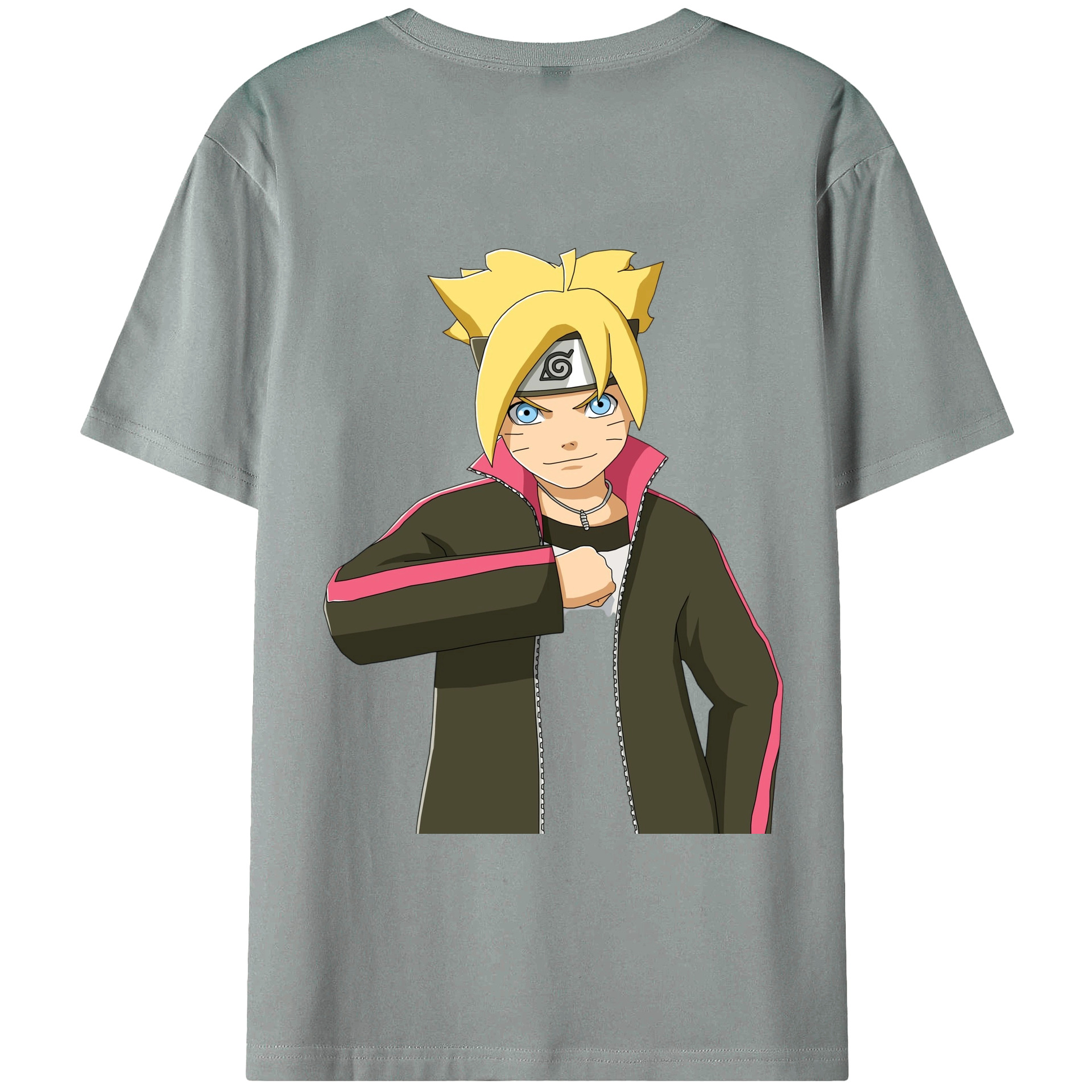 （画像用） NARUTO -ナルト- うずまき ボルト Uzumaki Boruto 綿100％ メンズ半袖Tシャツ（バックプリント） 通気性